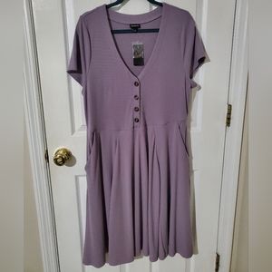 Torrid Mini Rib Button-Down Skater Dress